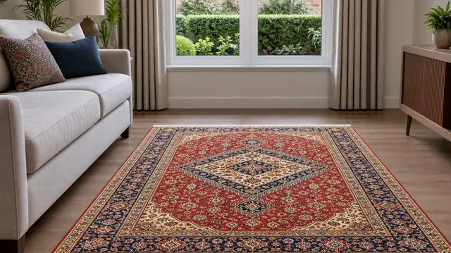 A cleaned wool rug in a Egham sitting room